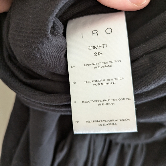 IRO Ermett Black Jersey Assymetrical Mini Dress Size 6 - Picture 6 of 7